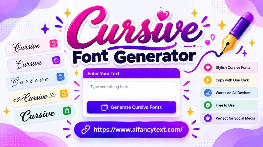 Cursive font generator - copy and paste cursive fonts