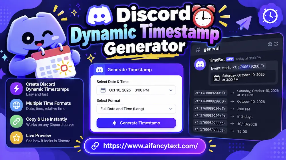 Discord Dynamic Timestamps Copy and Paste