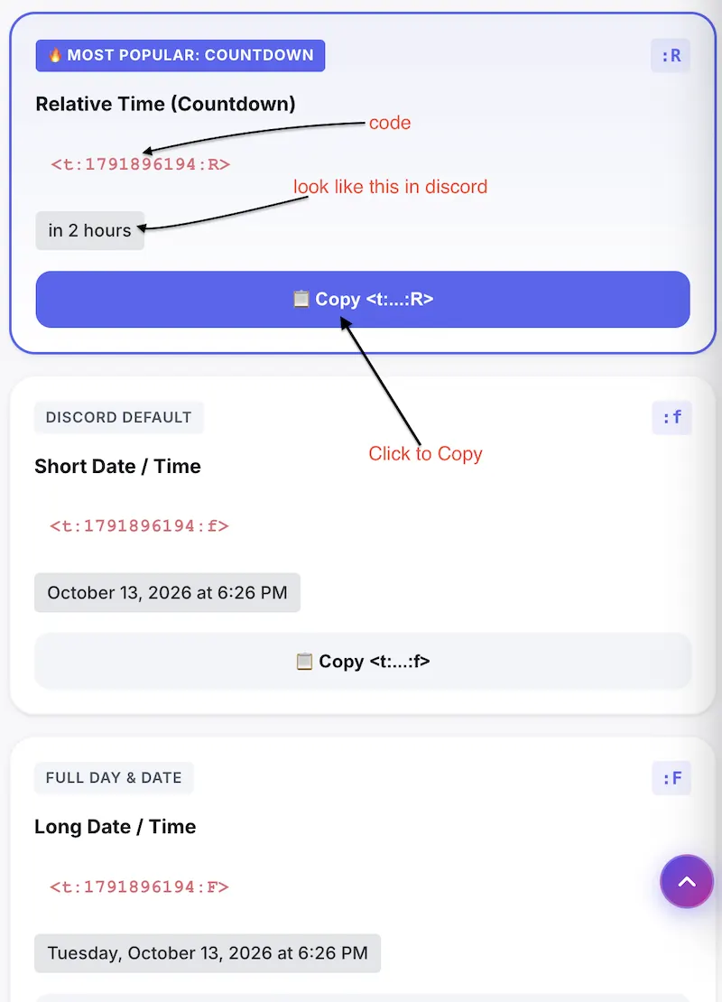 Discord Timezone Button