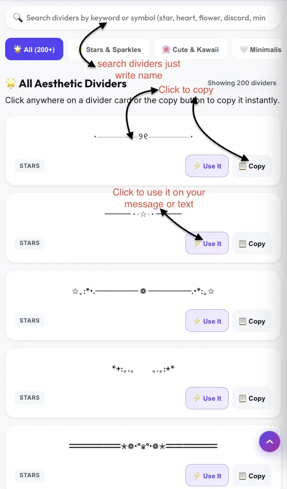 How to Copy Text Dividers & Borders